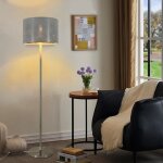 Lampadaire salon moderne lampadaire - lampe sur pied avec abat - jour en tissu gris or design étoile ... Lampadaire salon moderne lampadaire - lampe sur pied avec abat - jour en tissu gris or design étoile ...