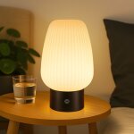 Zmh luminaire de chevet led rechargeable sans fil usb blanc ip44 r�sistant � l?eau verre 3000k - 6500k ...