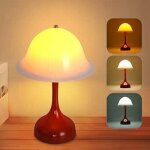 Zmh luminaire de chevet led sans fil batterie tactile r�glable usb rouge chapeau �clairage int�rieur ...