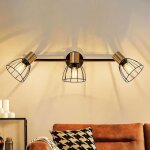 Zmh luminaires muraux classiques int�rieurs noirs m�tal 3 �clairages e14 orientables 350� sans lampes ...