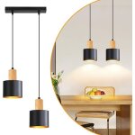 Zmh luminaire suspendu salle � manger e27 2 lumi�res classique noir dor� hauteur ajustable luminaire ...