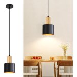 Zmh luminaire suspendu salle � manger e27 noir classique max 40w hauteur ajustable sans lampe pour chambre ...