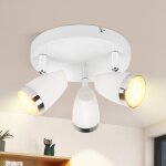Zmh plafonnier led 3 spots de rond 3 ampoules blanc chaud 3000k orientable 350� 12w pour couloir cuisine ...