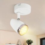 Zmh plafonnier led orientable moderne blanc 4w 3000k spot orientable � 350� pour salon couloir cuisine ...