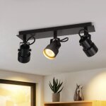 Plafonnier spot 3 flammes noir - plafonnier vintage pivotant gu10 350° spot plafonnier spot lampe cuisine ... Plafonnier spot 3 flammes noir - plafonnier vintage pivotant gu10 350° spot plafonnier spot lampe cuisine ...