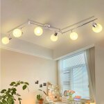 Zmh - plafonnier spot 6 ampoules spot blanc spots de plafond en verre vintage intrieur moderne e14 design ...