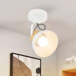 Plafonnier zmh vintage blanc : 1 ampoule spot de plafond rtro e27 lampe de couloir orientable 350 spot ...