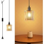 Zmh lustre suspension classique verre dor� e14 connecteur commutateur 4, 5m fil m�tal pour salle � manger ...