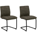 Zola chaise de salle � manger, chaise luge, vert olive, noir.