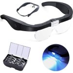 Zoom avec lumire led pour broderie, lecture, amateurs, usb, rechargeable, lunettes grossissantes montes ...