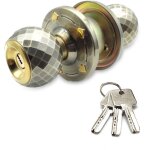 Zoternen - bouton de porte en alliage d'aluminium, serrure  bille robuste, finition miroir, avec 3 cls, ...