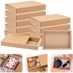 12 pcs botes  tiroirs en papier kraft 19145. 2cm boite kraft avec couvercle bote de cadeau en papier ...