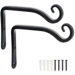 Zvd - lot de 2 crochets - noir de suspension muraux dcoration fer forg pour jardin avec vis pour plantes ...