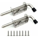 Zvd - lot de 2 verrous  ressort en acier inoxydable pour porte de garage, abri de jardin, cour, poulailler ...