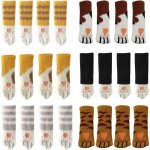 Zvd - lot de 24 chaussettes de chaise avec motif pattes de chat mignon 6 motifs de meubles, anti - rayures, ...