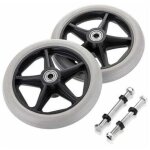 Zvd - 2pcs de 6 pouces roue en caoutchouc de remplacement pour fauteuil roulant roues avant rollator ...