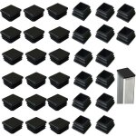 Zvd - lot de 32 embouts de lattes carrs en plastique noir, 40 x 40 mm, pour produits mtalliques, chaises, ...