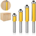 Zvd - 4 pcs 8mm tige fraise a copier, fraise defonceuse avec roulement suprieur, fraisage de menuiserie, ...