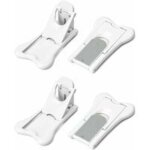 Zvd 4 pcs bloque porte coulissante bloque de fen�tre adh�sif verrou securite fenetre sans per�age pour ...