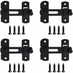 Zvd - lot de 4 verrous inox loquets de porte serrure coulissante noir avec vis pour porte vitrine cave ...