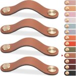 4pcs poigne meuble cuir, bouton porte placard poignee cuir bouton de tiroir, poignee de meuble vintage ...