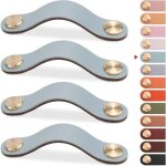 4pcs poigne meuble cuir, bouton porte placard poignee cuir bouton de tiroir, poignee de meuble vintage ...