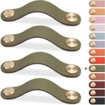 4pcs poigne meuble cuir, bouton porte placard poignee cuir bouton de tiroir, poignee de meuble vintage ...