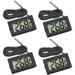 Zvd - 4x thermomtre numrique lcd moniteur de temprature avec sonde externe pour rfrigrateur conglateur ...