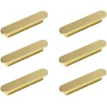 Zvd lot de 6 poign�es or poignee de meuble cuisine laiton bross� or entraxe 128mm - poign�es de placard ...