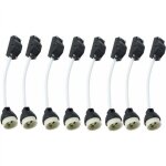 Zvd - 8 pices douilles en cramique gu10 avec connecteur de cble 2a 250v support de lampe gu10 adaptateur ...