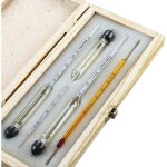 Alcoomètre professionnel - lot de 3 aréomètres avec une division de 0 à 100% + thermomètre pour mesurer ... Alcoomètre professionnel - lot de 3 aréomètres avec une division de 0 à 100% + thermomètre pour mesurer ...