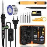 Fer  souder kit 80w temprature rglable 180 - 480c electronique de precision avec interrupteur on ...