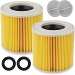 Filtre  cartouche pour krcher wd3 / wd2, 2 x filtre cartouche accessoire pour aspirateurs wd 2200, ...