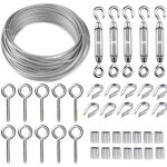 Zvd - kit de cble mtallique en acier inoxydable de 30 m / 2 mm avec tendeur de fil robuste m5, kit ...