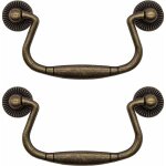 Zvd - laiton antique - lot de 2 poignes de tiroir pliantes en fer pour portes d'armoires, commodes, ...