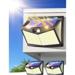 Zvd lampe solaire exterieur, 208 led projecteur led exterieur detecteur de mouvement ip65, lumiere spot ...