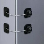 Zvd - noir lot de 2 serrure frigo avec code, cadenas frigo pour enfants, adhsive verrou de rfrigrateur ...