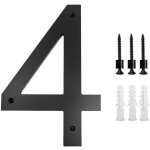 Zvd - plaque de numro de maison 10 pouces (4, noir) numros de porte modernes plaque de signalisation ...