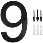 Zvd - plaque de numro de maison 10 pouces (9, noir) numros de porte modernes plaque de signalisation ...