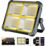 Projecteur led rechargeable 336 leds / 100w / panneau solaire / 4 modes d'clairage / batterie externe ...