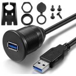 Rallonge de cble usb 3. 0 tanche  port unique pour les donnes du tableau de bord de la voiture, du ...