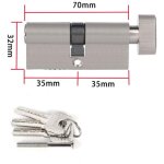 Zvd - serrure � cylindre en alliage de zinc de 70 mm (35 / 35), avec 3 cl�s, anti - effraction, anti ...