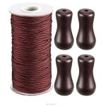 0. 2cm corde d'ombrage tress� marron 50m / rouleau avec 4 pi�ces marron pendentif en bois pour aluminium ...