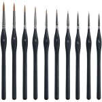 1 lot de 10 pinceaux de peinture, pinceau fin, mini pinceaux, pinceaux fins, petits pinceaux, micro pinceau, ...