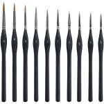 1 lot de 10 pinceaux de peinture, pinceau fin, mini pinceaux, pinceaux fins, petits pinceaux, micro pinceau, ...