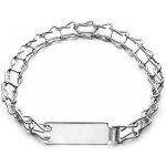 1, 5 cm x 55 cm collier: collier �chelle en acier chrom� avec plaque d'identification