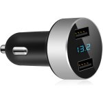 1 chargeur de voiture double usb, sortie 4, 8 a, voltm�tre pour allume - cigare, compatible avec apple ...