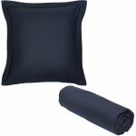 Today - 1 drap housse 140x200 coton bio organic + 1 taie carrée bleu navy Today - 1 drap housse 140x200 coton bio organic + 1 taie carrée bleu navy