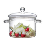 1 pcs cocotte de cuisson en verre transparent r�sistant � la chaleur casserole de cuisson multifonction ...