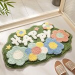 1 pcs tapis de bain antid�rapant, tapis salle de bain moelleux en microfibre, tapis de douche absorbant ...